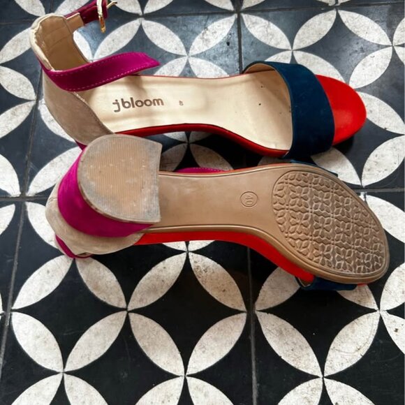 Suede Colourblock Sandals - Picture 2 of 3